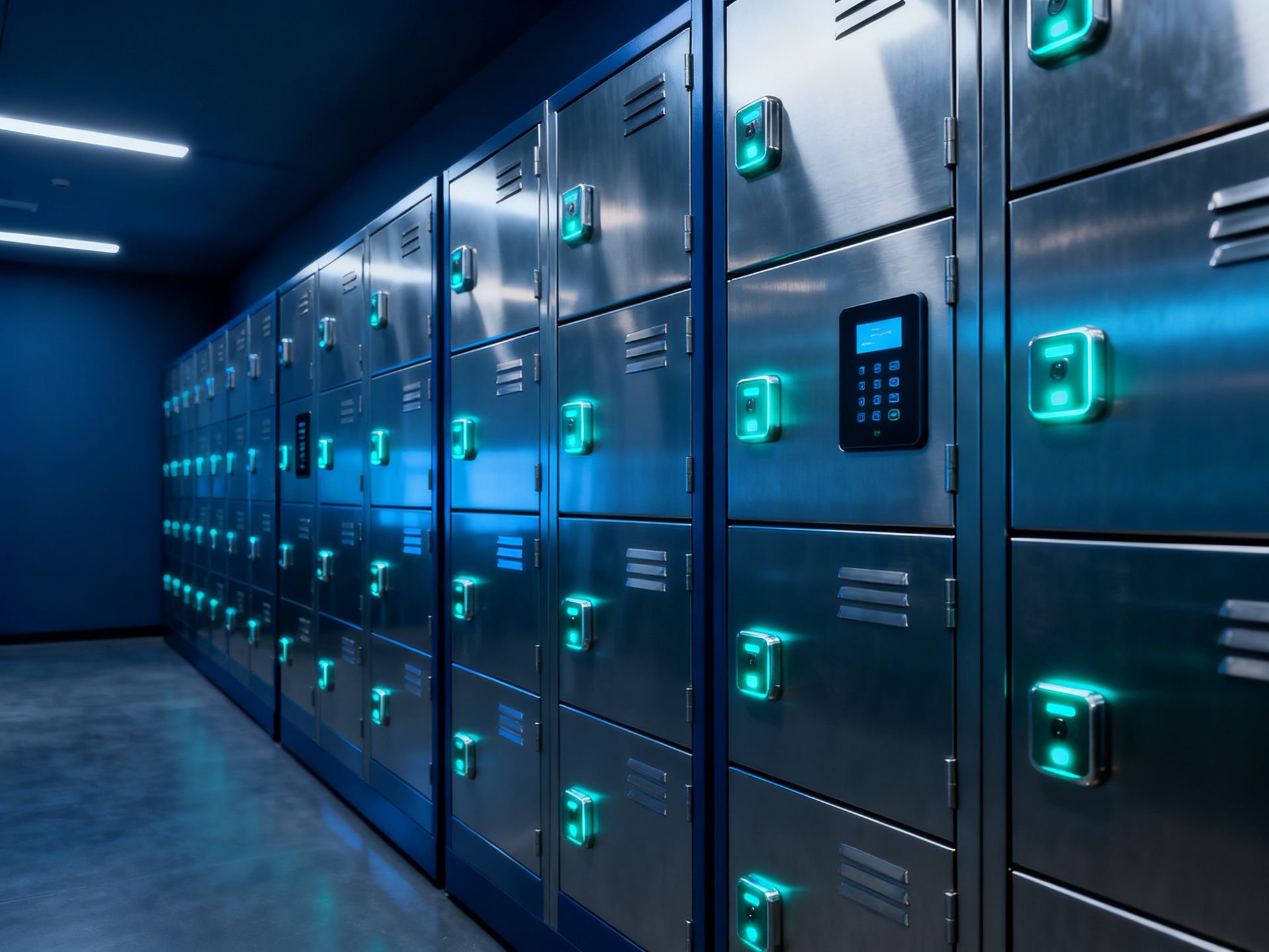 Internal smart storage cabinet case for a bank