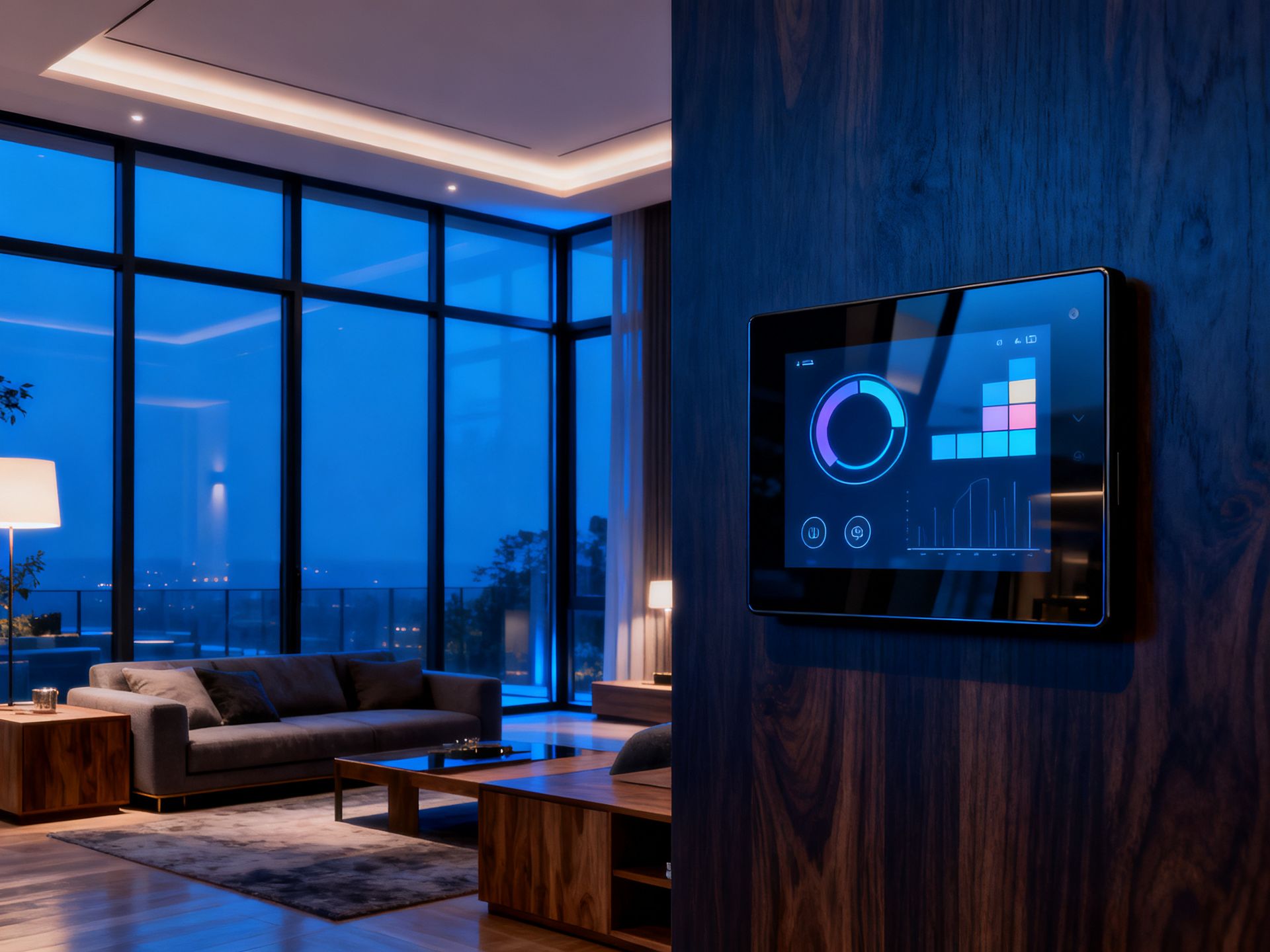 Smart home control system app with central control dashboard